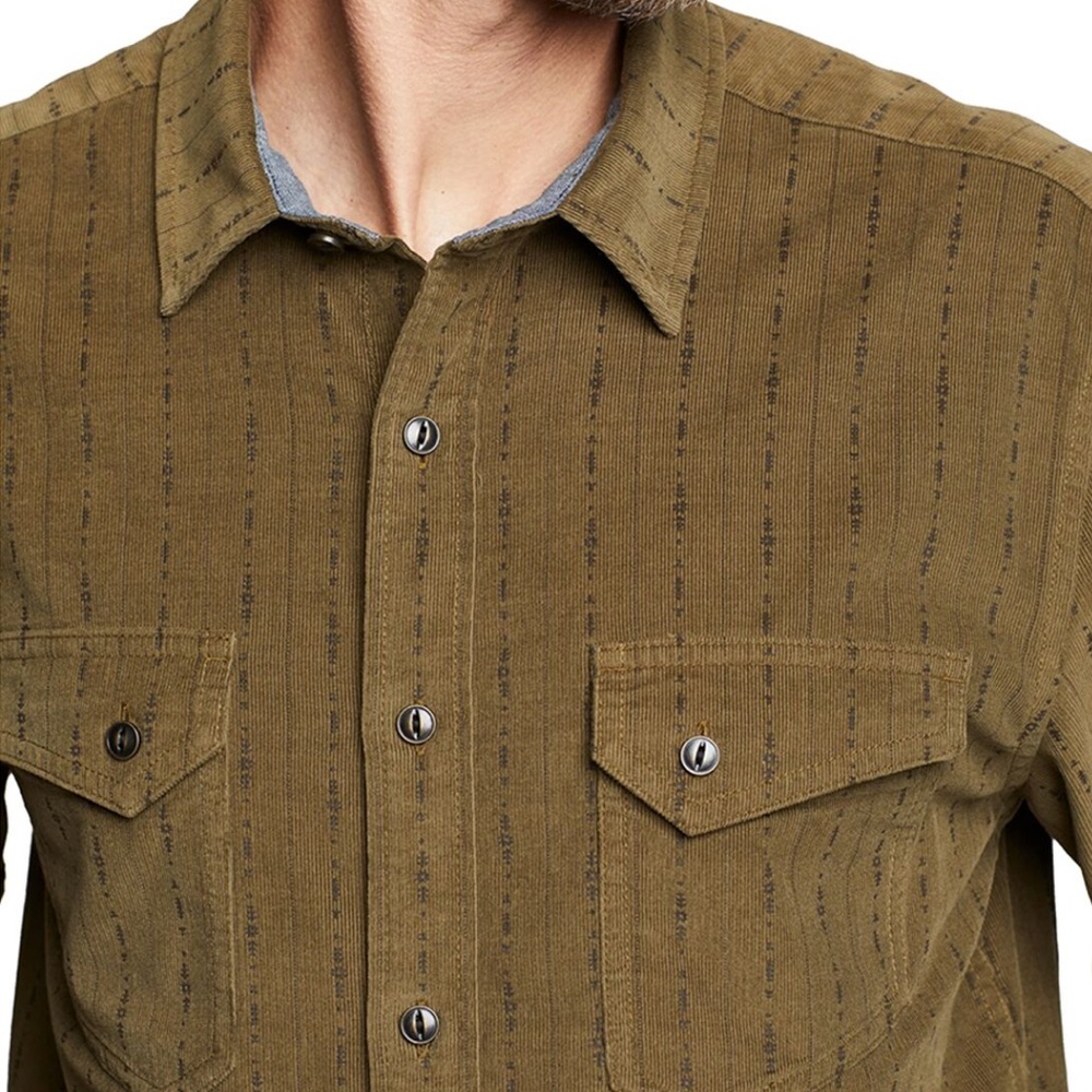 Pendleton Corduroy Long-Sleeve Shirt in Olive Green Size Large